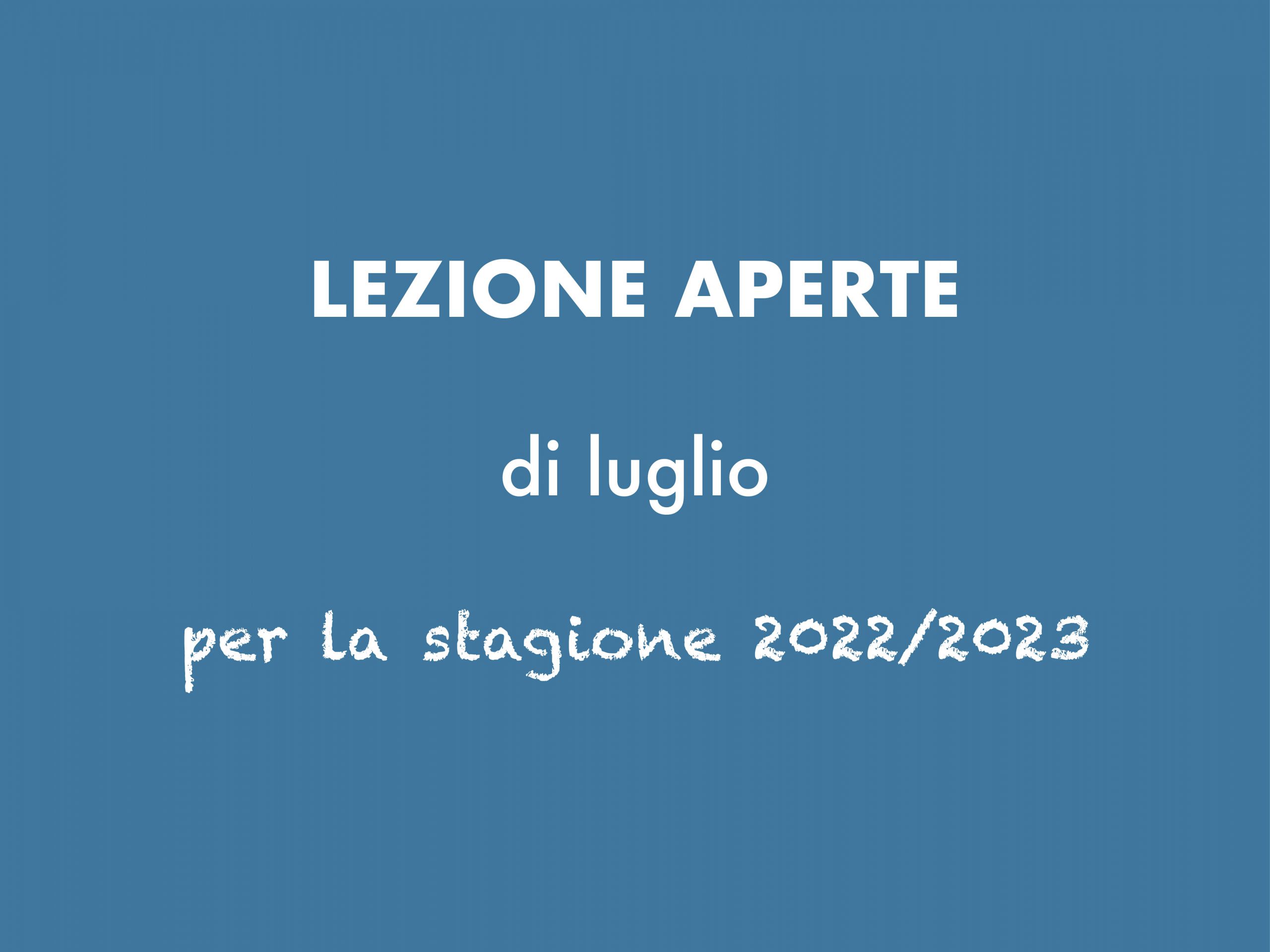 lezioni aperte luglio