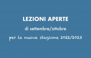 lezioni aperte settembre