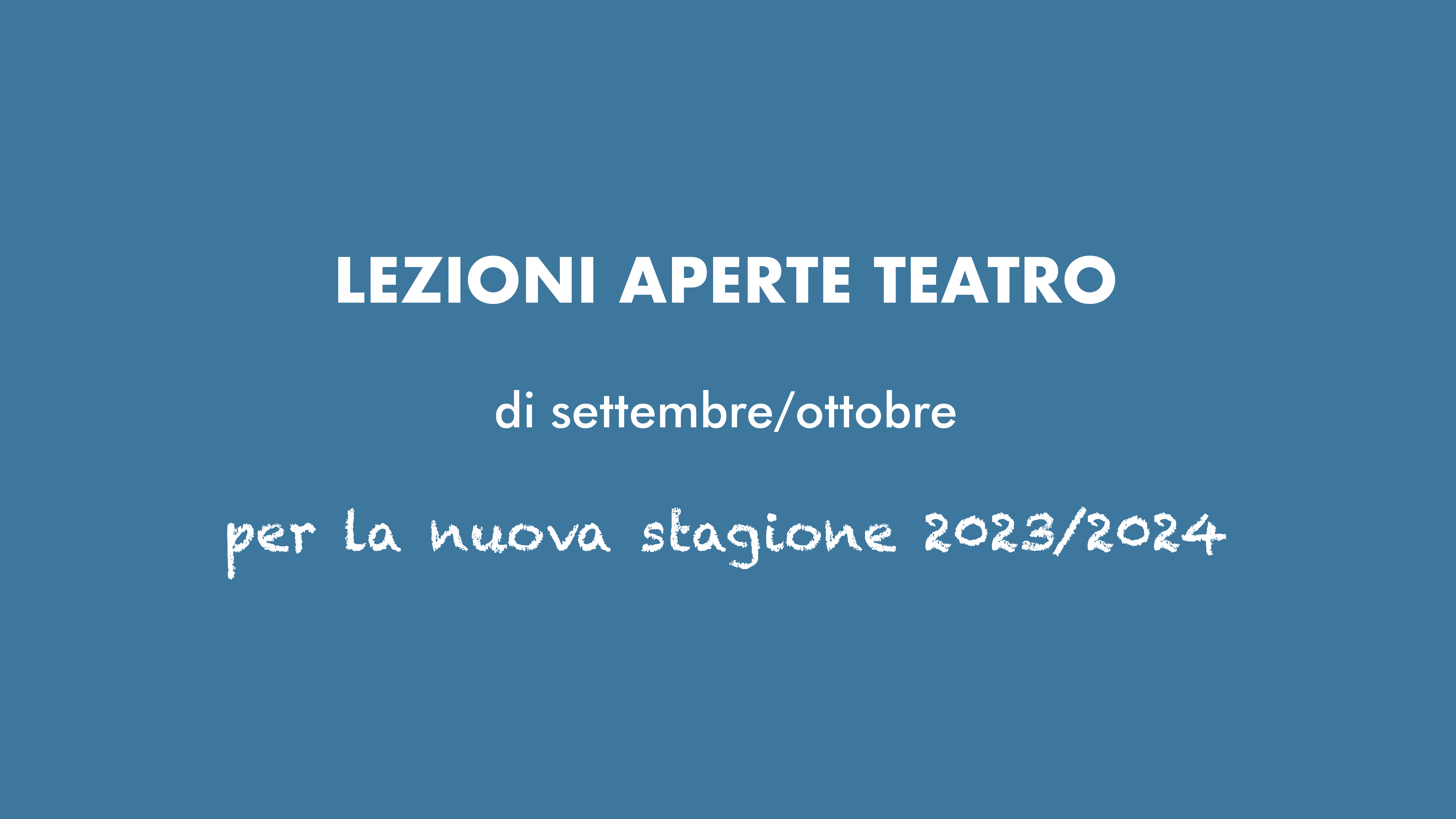 lezioni aperte settembre ottobre